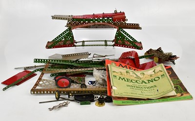 Lot 245 - MECCANO; a mixed collection of parts.