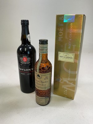 Lot 738 - MIXED BOTTLES; a bottle of Moët et Chandon...