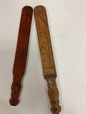 Lot 17 - A pair of Japanese wooden page turners with...