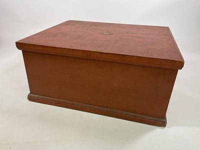 Lot 699 - A painted wooden box, height 28cm, width 61cm.