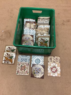 Lot 615 - A quantity of 19th century tiles with various...