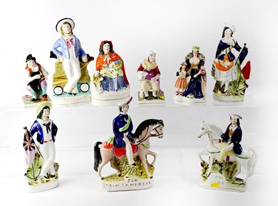 Lot 325 - Nine late 19th/early 20th century Staffordshire flatbacks