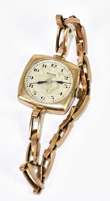 Lot 592 - ROLEX; a lady's vintage 9ct rose gold...