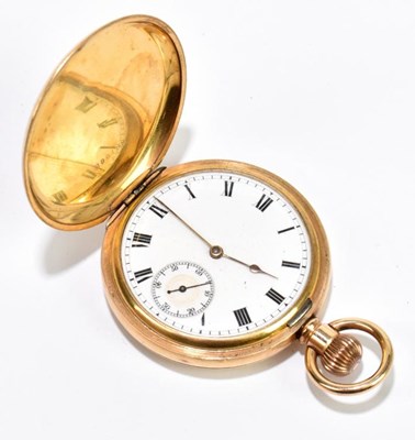 Lot 694 - A gold plated crown wind full hunter pocket...