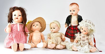 Lot 733 - A collection of mid-century jointed dolls, to...