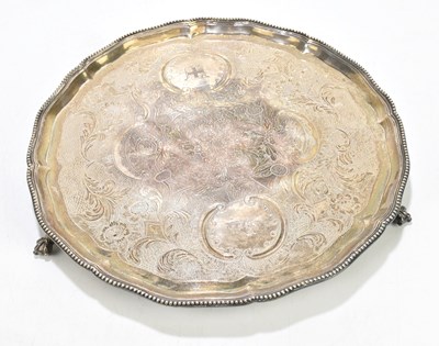 Lot 2125 - A George III hallmarked silver salver with...