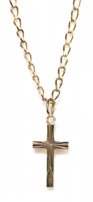 Lot 284 - A 9ct yellow gold curb link chain suspending a...