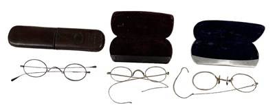 Lot 351 - A pair of 9ct yellow gold spectacles in L...