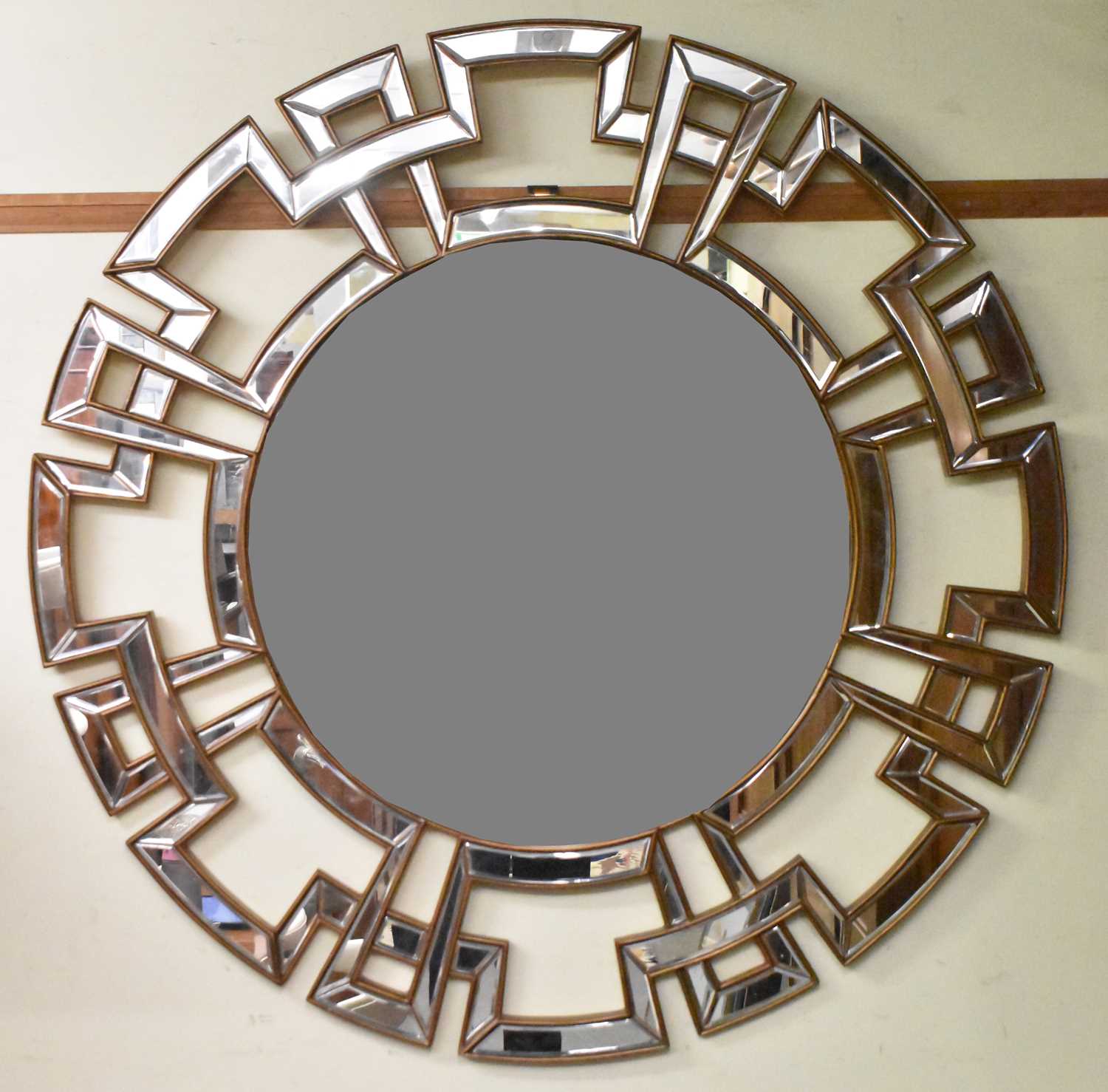 Lot 23 - A large modern circular Art Deco style wall...
