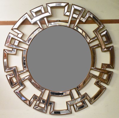 Lot 23 - A large modern circular Art Deco style wall...