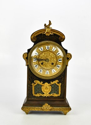 Lot 1433 - A 19th century boulle work mantel clock with...