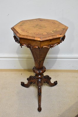 Lot 1341 - A Victorian marquetry inlaid rosewood...