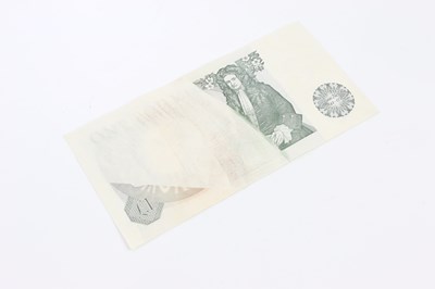 Lot 2673 - A one pound bank note with printing error to...