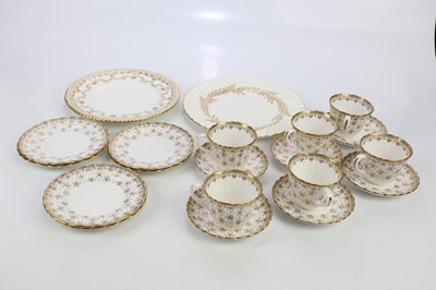 Lot 2393 - SPODE; a part tea service in the 'Fleur de Lys'...