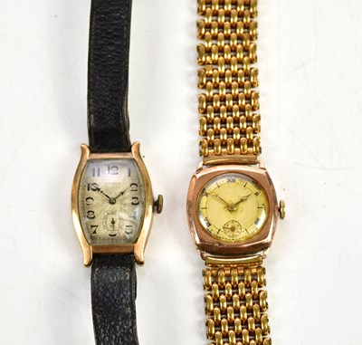 Lot 605 - JENEX; a gentleman's Art Deco 9ct gold cased...