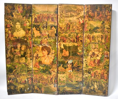 Lot 49 - A 19th century Victorian four-fold scraps...