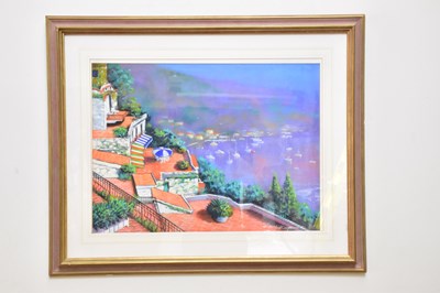 Lot 1752 - ANTHONY ORME (born 1945); pastel, view from a...