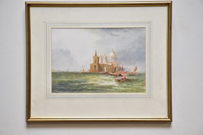 Lot 1696 - WILLIAM JOBBINS; watercolour, 'Salute, Venice',...