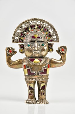Lot 2452 - A modern 950 silver and enamel model of Tumi...