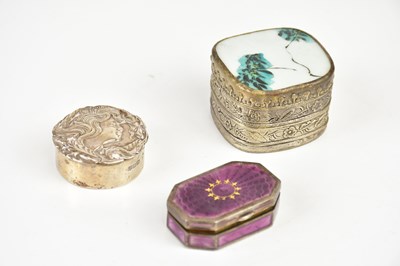 Lot 2444 - A French silver gilt and purple guilloche...