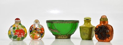 Lot 2614 - A decorative modern Chinese green bowl with...
