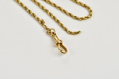 Lot 258 - A 15ct yellow gold muff chain, length 120cm,...