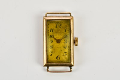 Lot 620 - A vintage 9ct yellow gold wristwatch head,...