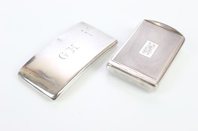 Lot 2228 - A Chester hallmarked silver curved card case,...