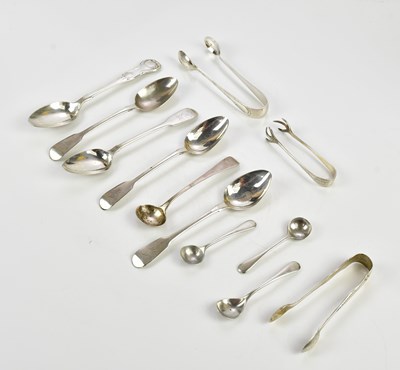 Lot 2351 - Four Georgian hallmarked silver teaspoons, a...