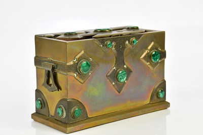 Lot 1522 - A late 19th century gilt metal stationery box...