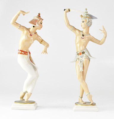 Lot 218 - HUTSCHENREUTHER; a pair of 20th century...