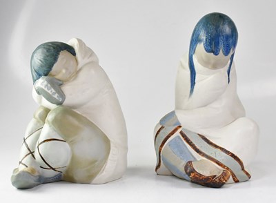 Lot 160 - LLADRÓ GRES; a pair of figures 'Eskimo Boy'...