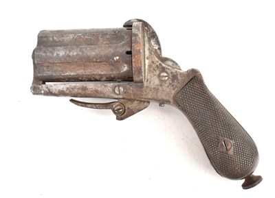 Lot 504 - A 19th century English pinfire pepperbox 7mm...