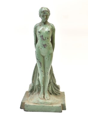 Lot 93 - An Art Deco painted spelter table lamp base in...