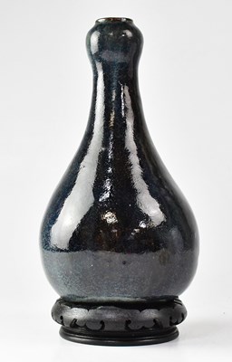 Lot 231 - A Chinese gourd-shaped vase with mottled blue...