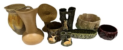 Lot 619 - SYLVAC; a group of nine pieces of art pottery...