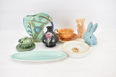 Lot 336 - Eight pieces of decorative pottery comprising...