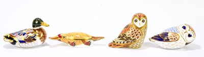 Lot 689 - ROYAL CROWN DERBY; four animal form...