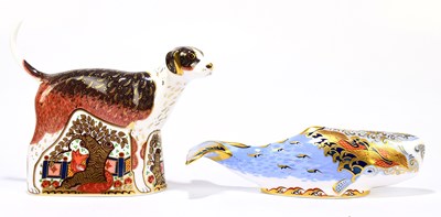Lot 690 - ROYAL CROWN DERBY; two animal form...