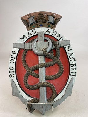 Lot 34 - PYTRAM LTD; a papier-mâché large ship's plaque...