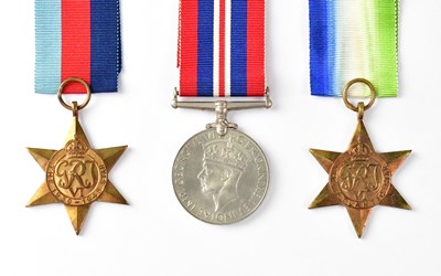 Lot 493 - Three WWII medals awarded to Gnr. J. Lamb,...