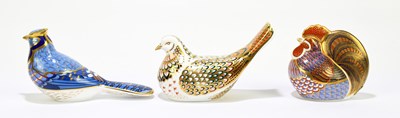 Lot 623 - ROYAL CROWN DERBY; three animal form...