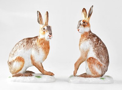Lot 182 - MEISSEN; two 20th century porcelain models of...