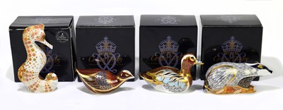 Lot 691 - ROYAL CROWN DERBY; four animal form...