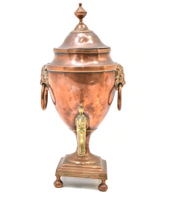 Lot 368 - A small Regency-style copper and brass samovar...