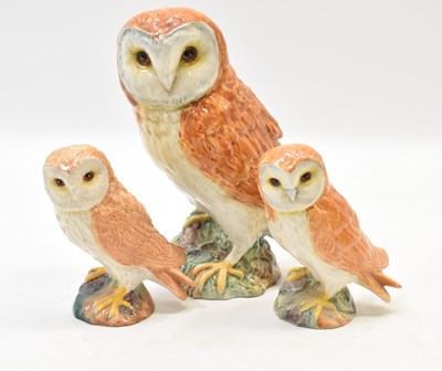 Lot 154 - BESWICK; three owls, the largest model no....