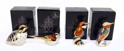 Lot 656 - ROYAL CROWN DERBY; four animal form...