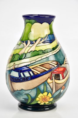 Lot 2220 - EMMA BOSSONS FOR MOORCROFT; a baluster shaped...