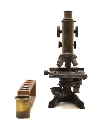 Lot 468 - F. KORISTKA; a steel and brass microscope with...