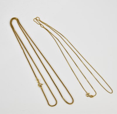 Lot 256 - A yellow metal necklace, and a similar smaller...